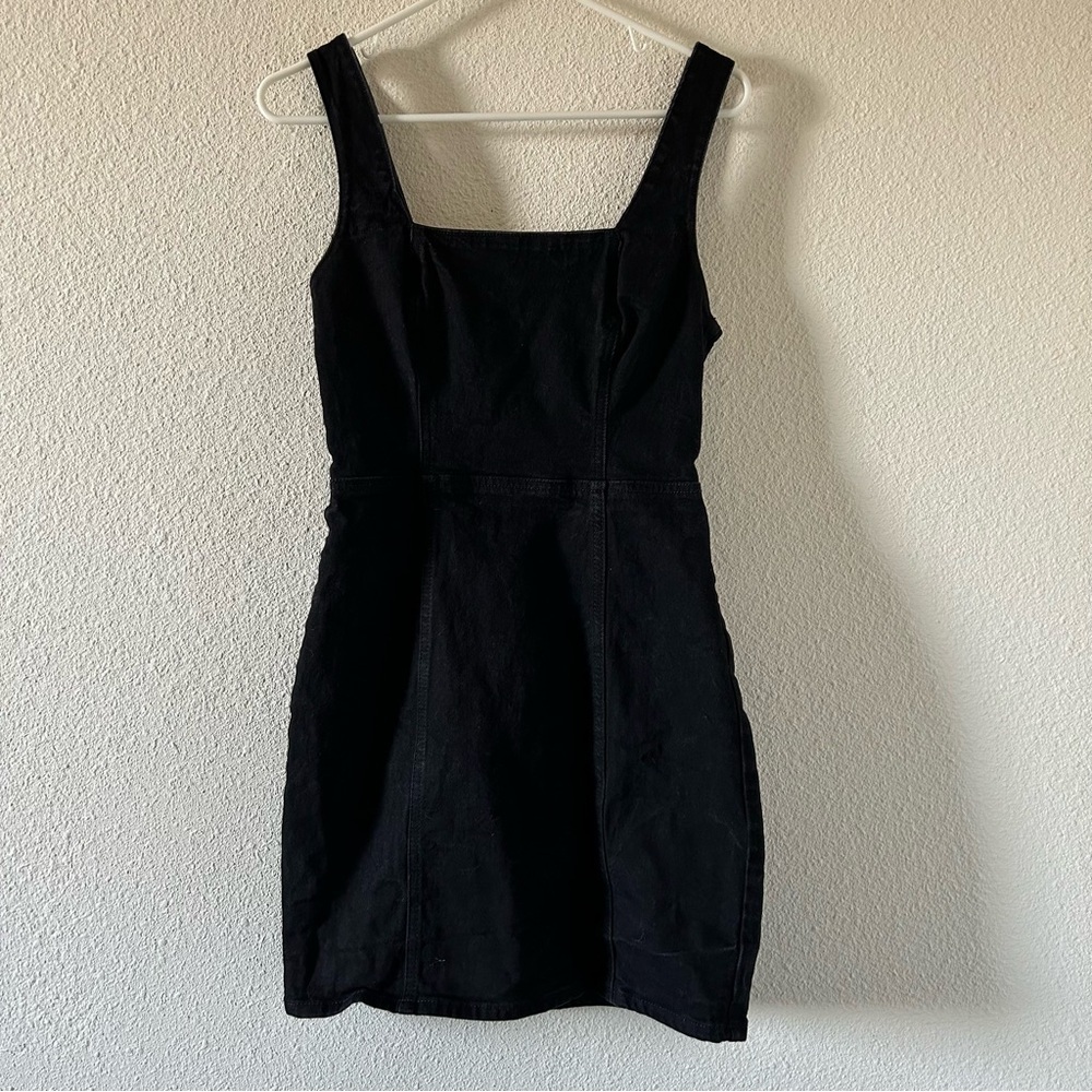 BDG Black Square Neck Denim Mini Dress